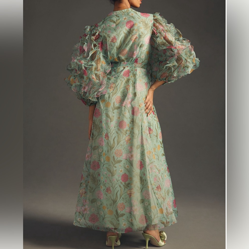Pankaj and Nidhi ruffle-sleeve dress